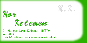 mor kelemen business card